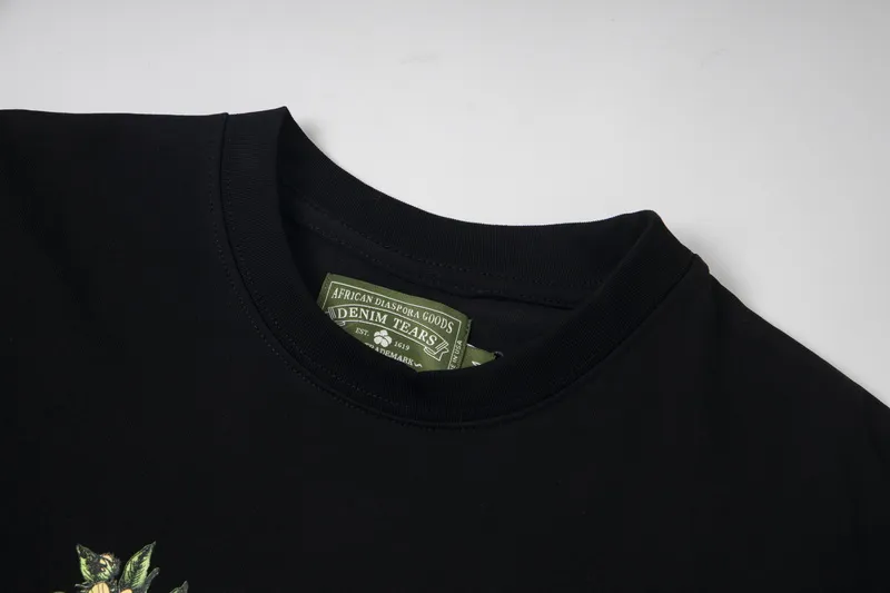 D310 #DENIM TEARS Kapok classic pure cotton loose unisex white short-sleeved T-shirt 38 p100 black, white, green, pink, blue